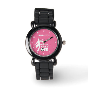 Funny Girl Soccer Player Personalised Graphic Watch