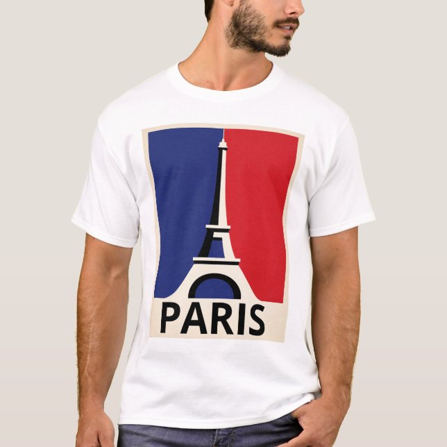 Funny Girl Vintage Post Card Paris T-Shirt (Front)