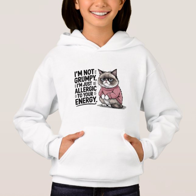 Funny girls grumpy sarcasm word art cat  (Front)