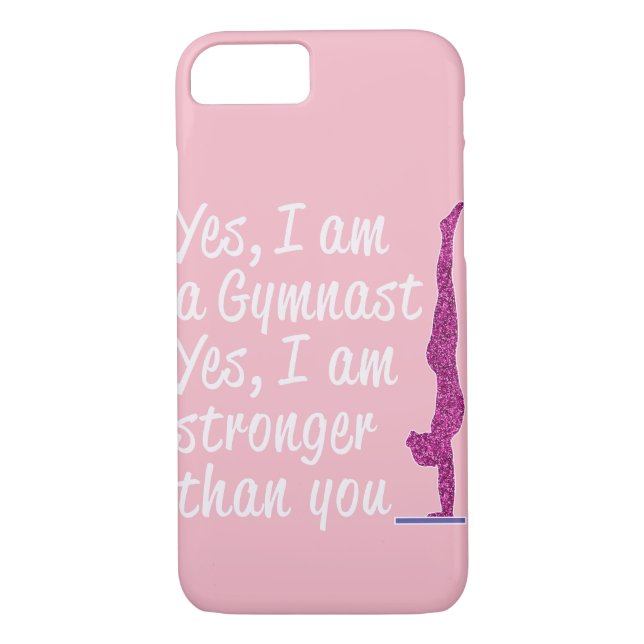 Funny Girls Gymnastics Gift Yes I Am a Gymnast Case-Mate iPhone Case (Back)