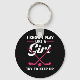 Funny Girls Hockey Designs For Women Field Hockey Key Ring