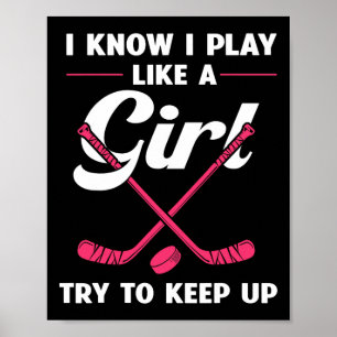 Funny Girls Hockey Designs For Women Field Hockey  Poster