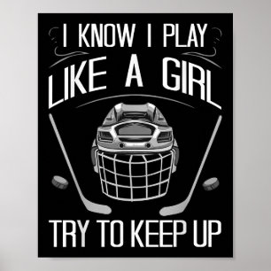Funny Girls Hockey Designs For Women Field Hockey Poster