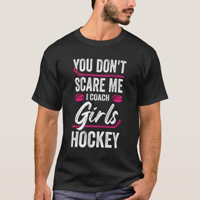 Funny Girls Ice Hockey Coach Gift T-Shirt (Front)