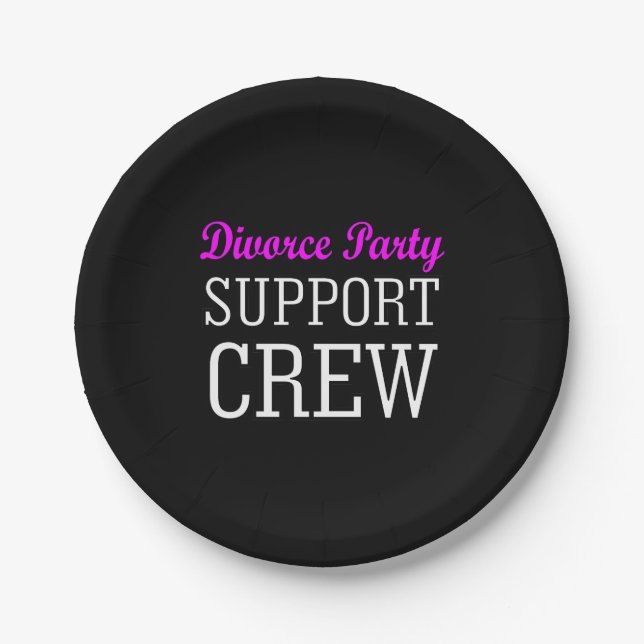 Funny Girls Night Out support crew Divorce Party Paper Plate (Front)