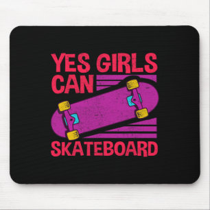 Funny Girls Skateboard Gift For Kids Cool Skateboa Mouse Mat