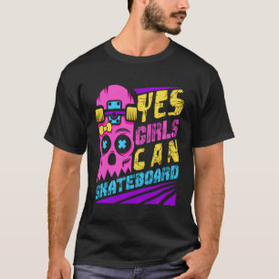 Funny Girls Skateboard Gift Kids Cool Skateboarder T-Shirt