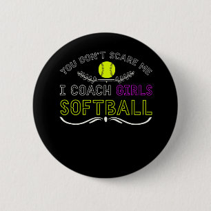 Funny Girls Softball Coach 6 Cm Round Badge