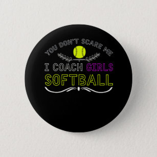 Funny Girls Softball Coach 6 Cm Round Badge