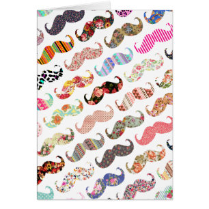 Funny Girly  Colourful Patterns Moustaches