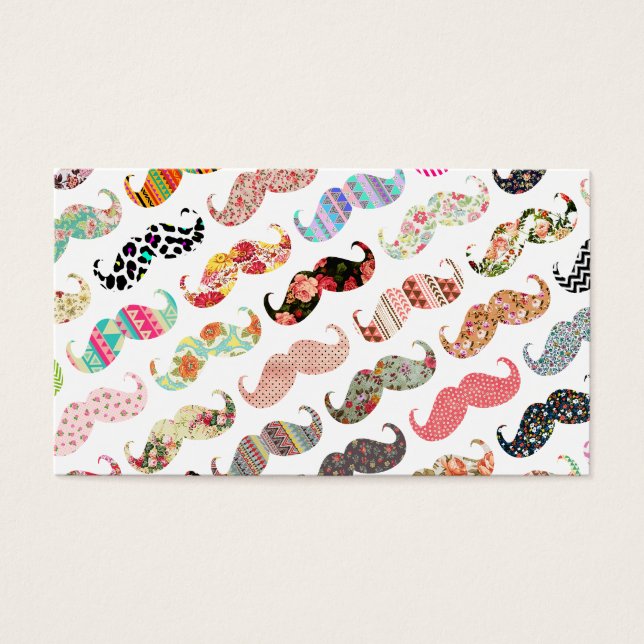Funny Girly  Colourful Patterns Moustaches (Front)
