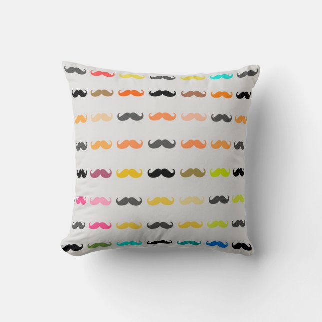 Funny Girly Moustache Cushion (Front)
