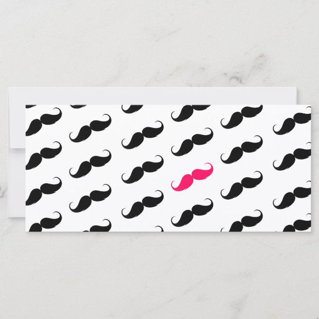 Funny Girly Pink  And Black Moustache Pattern (Front)