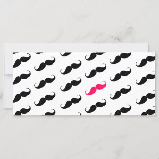 Funny Girly Pink  And Black Moustache Pattern