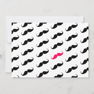 Funny Girly Pink  And Black Moustache Pattern