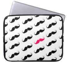 Funny Girly Pink  And Black Moustache Pattern