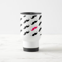 Funny Girly Pink  And Black Moustache Pattern