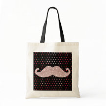 Funny Girly Pink Bling Moustache Polka Dots