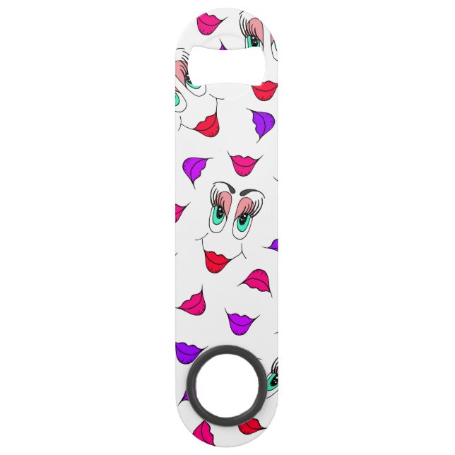 Funny Girly Pink Red Face and Lips Pattern (Front)