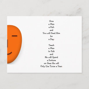 Funny Give a Man a Fish IRL LOL Quote Humour Witty Postcard