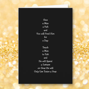 Funny Give a Man a Fish IRL LOL Witty Quote Humour Holiday Card