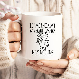 Funny Giveashitometer Sarcastic Gift for Coworkers Large Coffee Mug