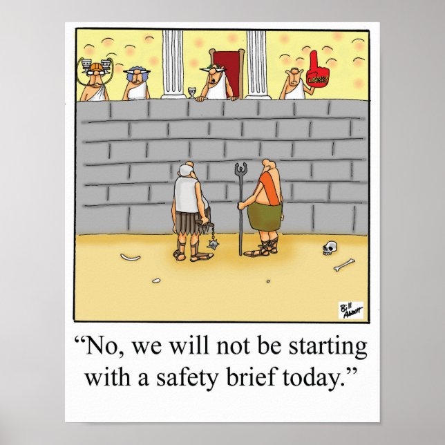 Funny Gladiator  Safety Brief Poster (Front)
