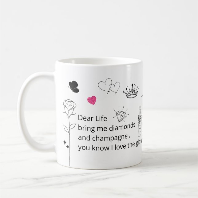 Funny Glam Quote Mug (Left)
