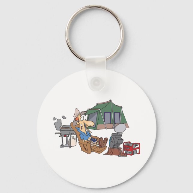 Funny Glamping Cartoon Luxury Camping  Key Ring (Front)