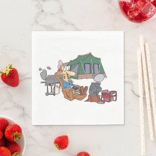 Funny Glamping Cartoon Luxury Camping Napkin