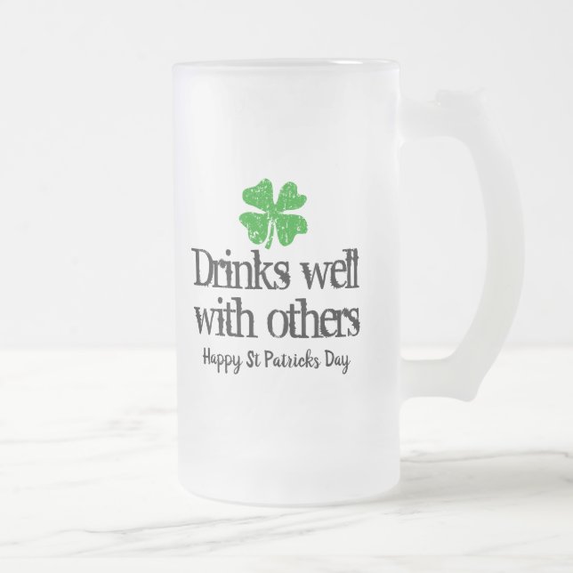 Funny glass beer mug gift for St Patrick's Day (Right)