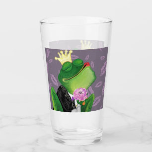 Funny Glass with Frog Prince - Kiss