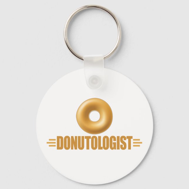 Funny Glazed Donut Lover Key Ring (Front)