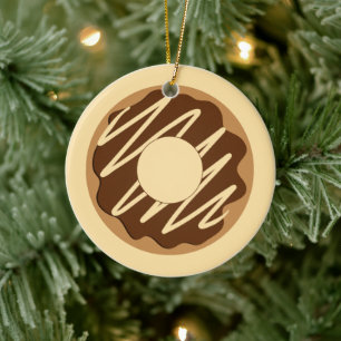 Funny glazed doughnut custom Christmas tree orname Ceramic Tree Decoration