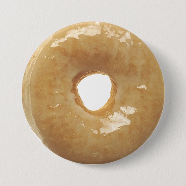 Funny Glazed Doughnut Doughnut Button (Front)