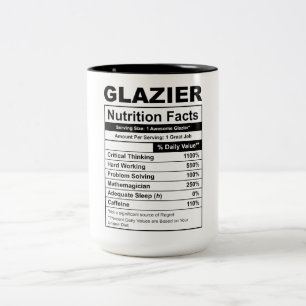 Funny Glazier Nutrition Facts  Two-Tone Coffee Mug