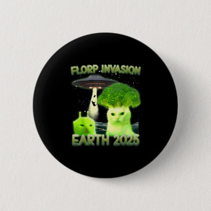Funny Glerp Glorp Funny Alien Cat Meme Vintage 6 Cm Round Badge