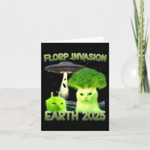 Funny Glerp Glorp Funny Alien Cat Meme Vintage Card