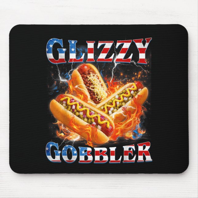 Funny Glizzy Gobbler Meme Hilarious Hotdog Glizzy Mouse Mat (Front)