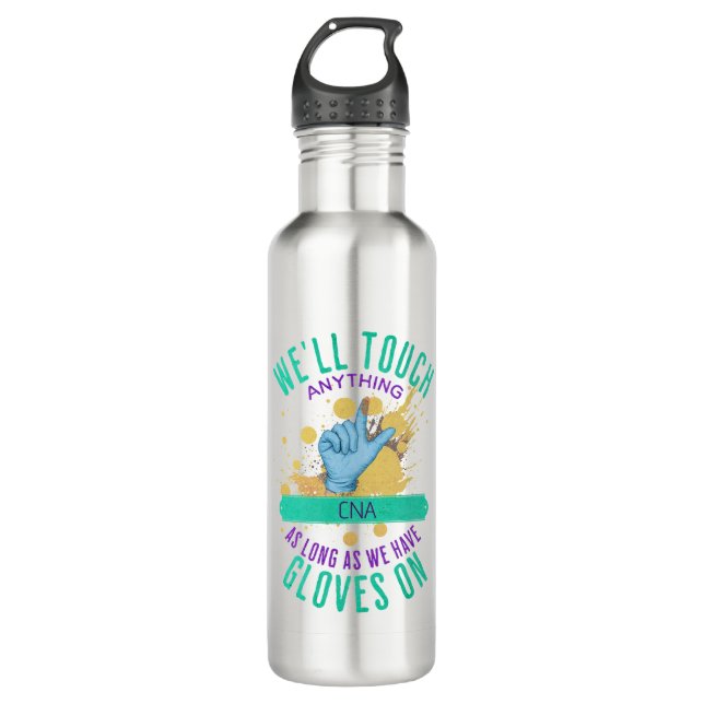 Funny Glove Customisable (Medical Job) - CNA 710 Ml Water Bottle (Front)