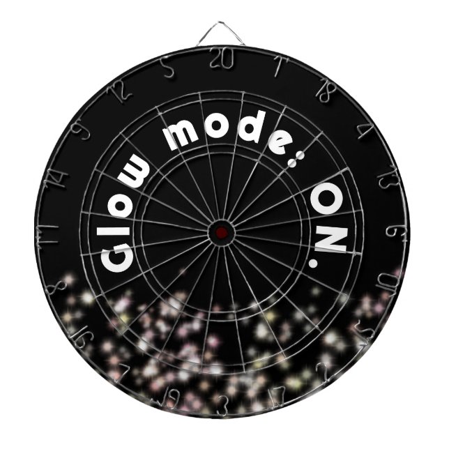 Funny glow glitter inspirational black abstract  dartboard (Front)