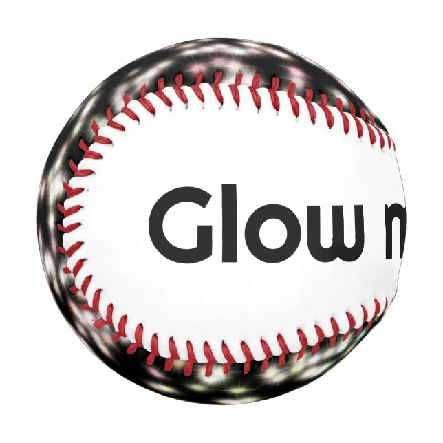 “Funny glow mode white black glitter inspirational Baseball (Front Left)