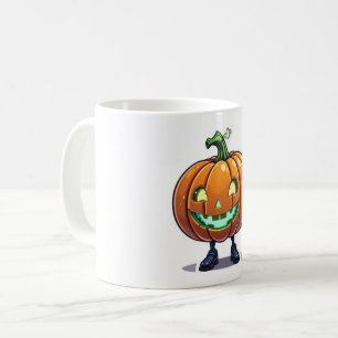 Funny Glowing Pumpkin Face Halloween Mug Coffe Cup