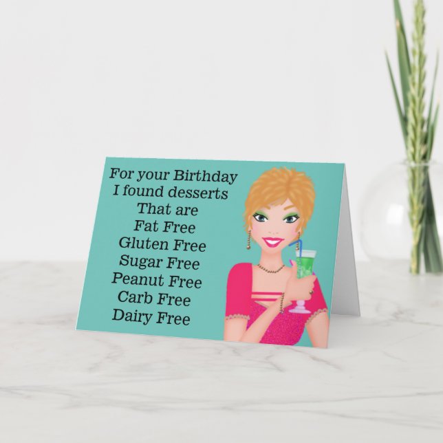 Funny Gluten Free Birthday Card (Front)