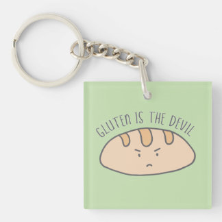 Funny Gluten is the Devil Gluten Free Key Ring