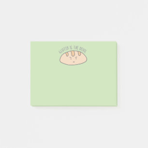 Funny Gluten is the Devil Light Green Post-it Notes