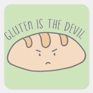 Funny Gluten is the Devil Stickers