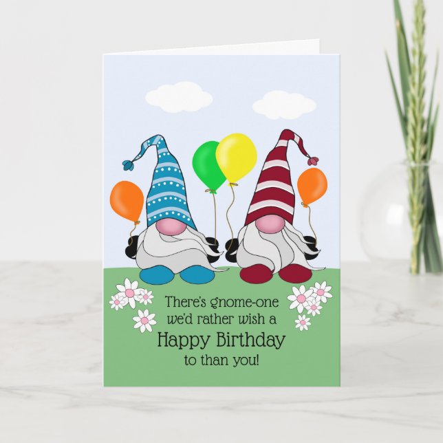Funny Gnome Birthday Card (Front)