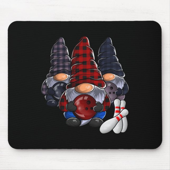 Funny Gnome Bowling  Mouse Mat (Front)