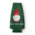 Funny gnome cartoon custom Christmas can coolers